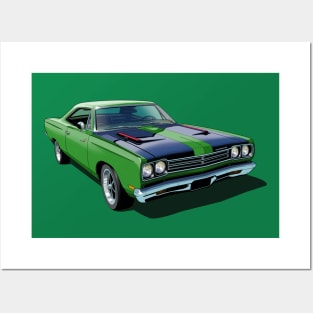 1969 Plymouth Roadrunner in green Posters and Art